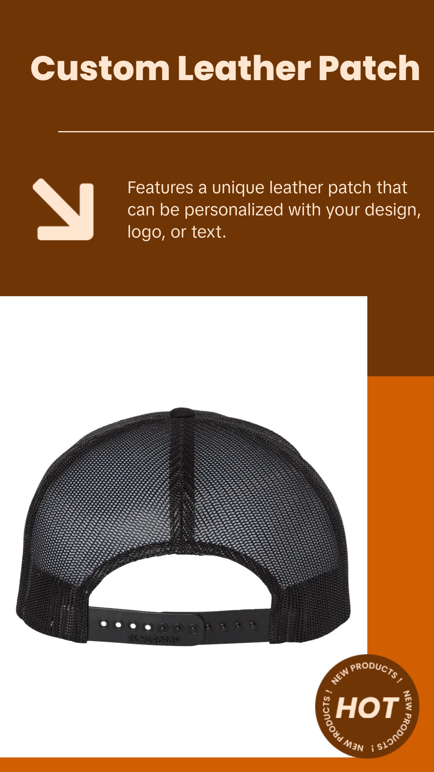 Custom Leather Patch Hat Richardson 511 Flat Bill