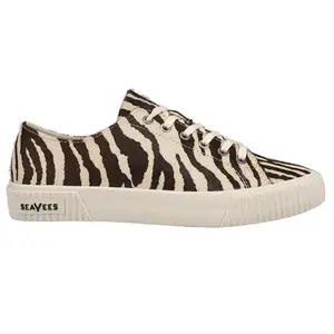 SeaVees Womens Darby Zebra Lace Up Sneakers Shoes Casual - Beige