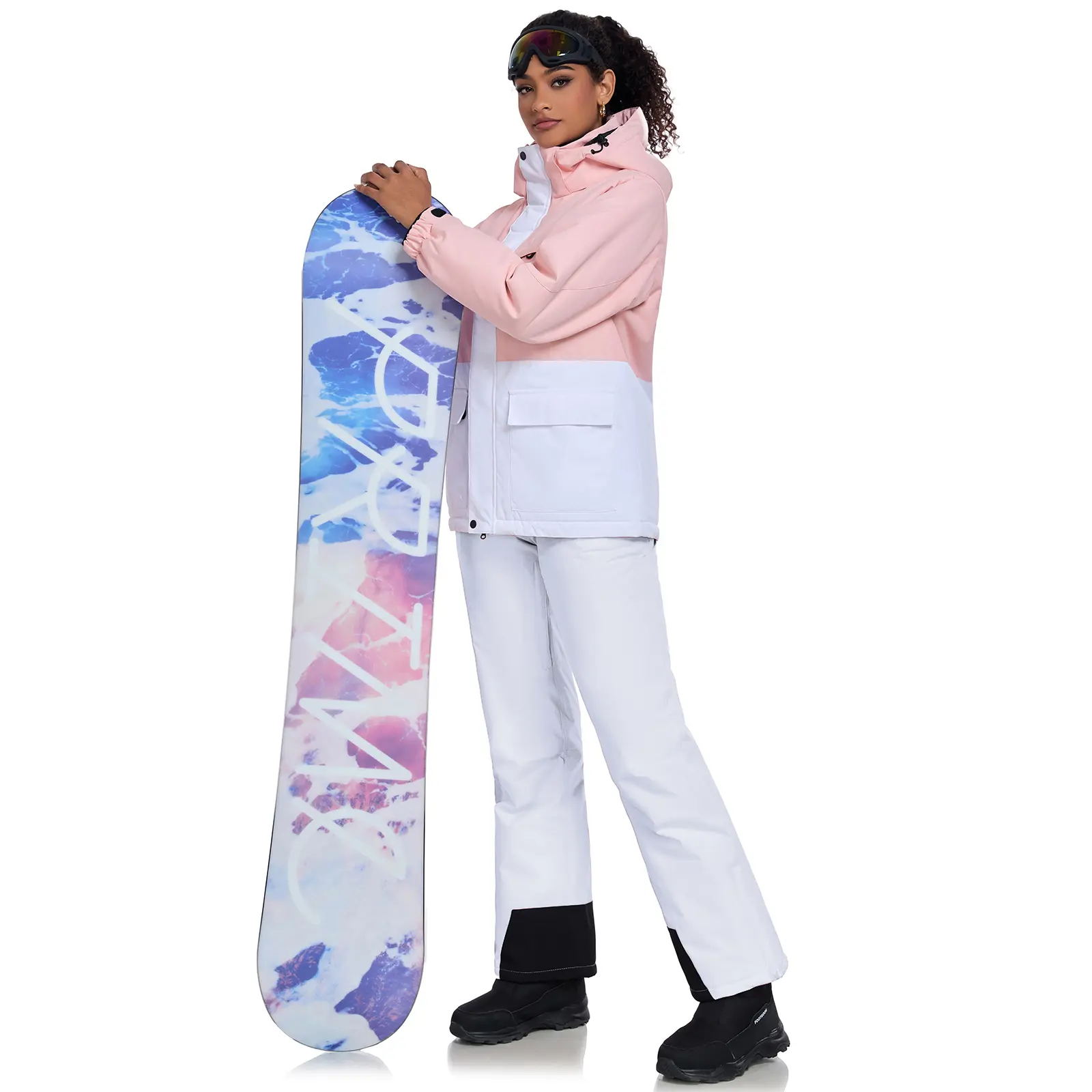 YEEFINE Women's 2-Piece Windproof Waterproof Insulated Snowsuit, Outdoor Apparel for Skiing, Snowboarding, Winter Warm Ski Jacket and Pants Set, Sports Top