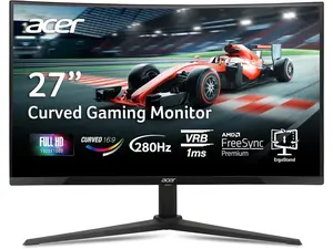 Acer Nitro 27" Full HD 1080P 280hz with AMD FreeSync Premium 1ms 1500R Curved Gaming Computer Monitor XZ270 Zbmiiphx