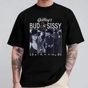 Vintage Urban Cowboy T Shirt Featuring Gilleys Bud and Sissy 1980 Texas  Tee Retro Country Western Movie Fan Gift  tees graphic 67 Cotton Say You Swear Eat Sleep Goon Repeat T-Shirt 90s good Casual Short Sleeve Rifle In Utero