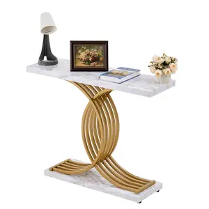 【Summervibes】VEVOR Narrow Console Sofa Table,  , 39.4 inches Behind Couch Table, 1-Tier Long Entryway Table and Skinny Hallway Table, Narrow Sofa Table with Metal Frame, for Entryway, Hallway, Living Room & Bedroom