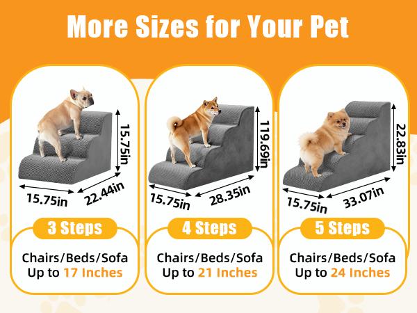 Dog Stairs Ramp for Small Dogs and Cats 5-Step Curved Pet Steps with High-Density Foam for Puppy and Older Cats Indoor Ramp Stairs for Couch High Beds Sofa Chairs Grey Dog Stairs Ramp for Small Dogs and Cats 5-Step Curved Pet Steps with High-Density Foam for Puppy and Older Cats Indoor Ramp Stairs for Couch High Beds Sofa Chairs Grey