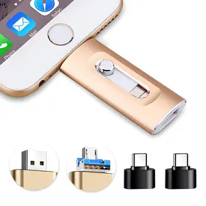 [Sale!Free!!Ship!] 3 in 1 USB Flash Drive Portable High Speed External Storage Devices Easily Back Up and Save Photos Videos USB Memory Stick Thumb Drive for iPhone/iPad/Android/PC