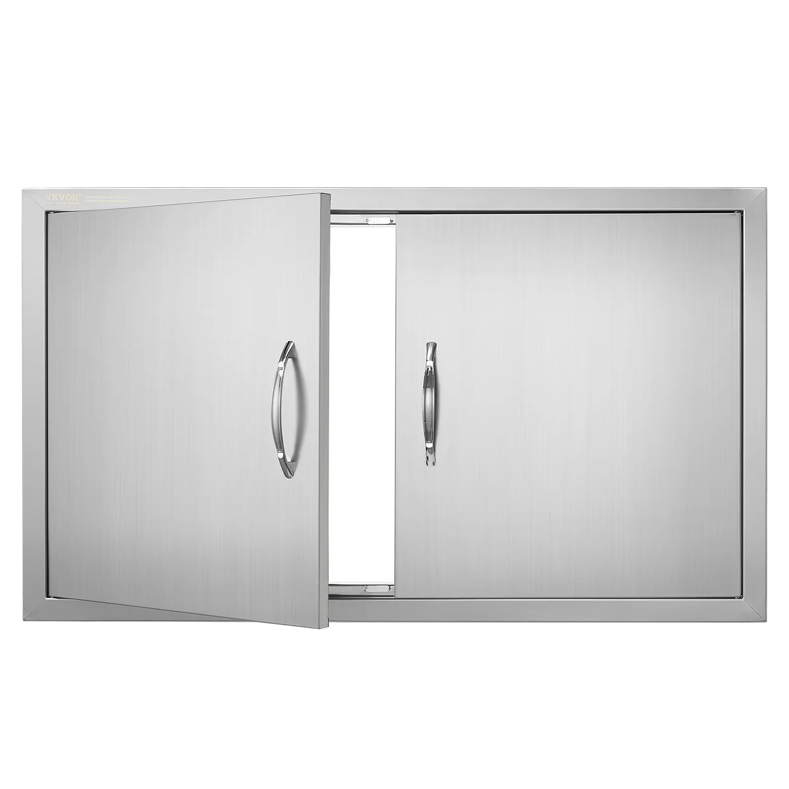 【Summerfinds】VEVOR BBQ Access Door 36W x 21H Inch Double Outdoor Kitchen DoorStainless Steel Flush Mount DoorWall Vertical Door with Handlesfor BBQ IslandGrilling StationOutside Cabinet, Hinged Double Doors