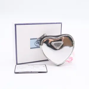 Pre-owned PRADA Leather Small Leather Goods Heart Zip Pouch Spazzolato Mini Twins