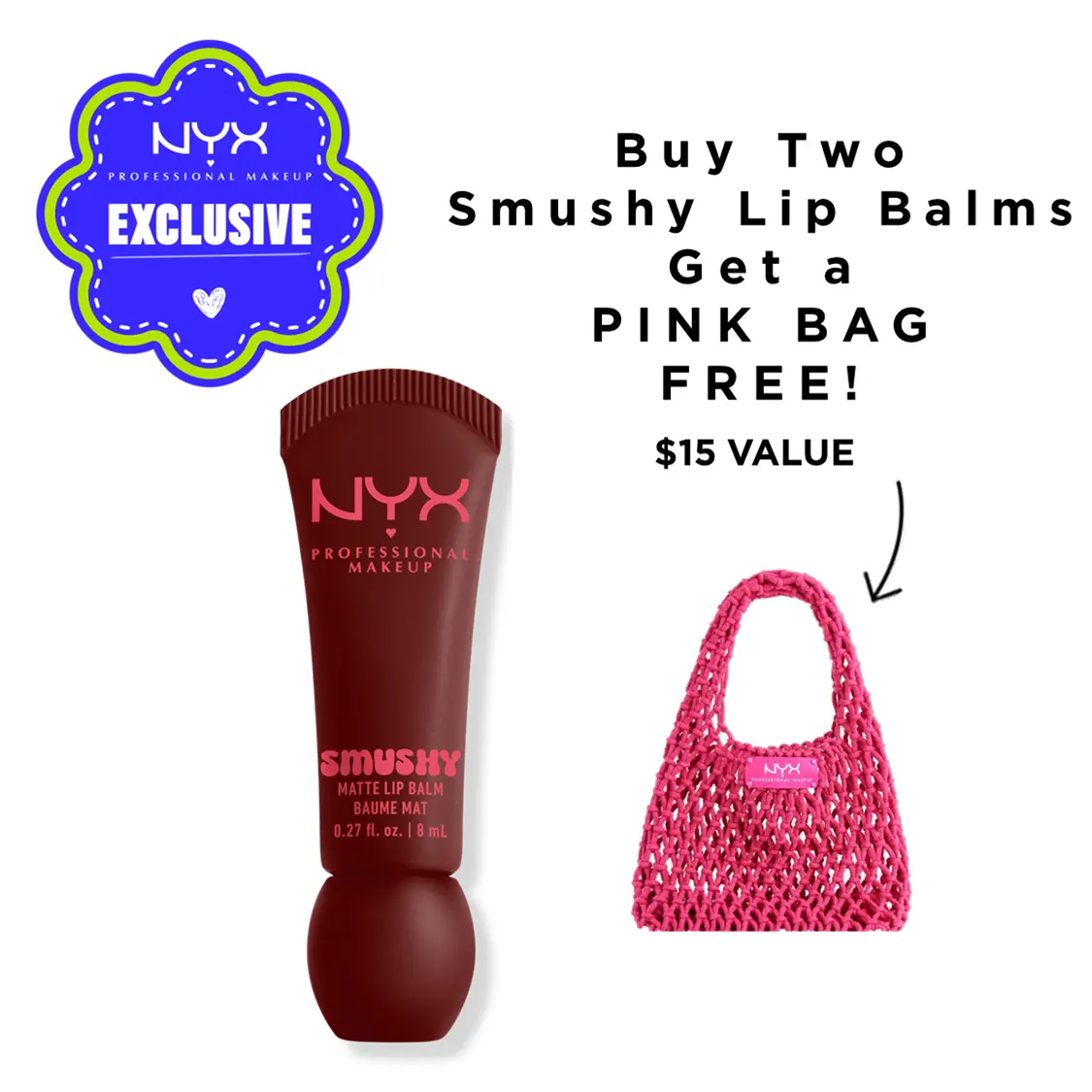 Smushy Matte Lip Balm, Soft-Matte, Buildable Blurring Pigment, Hydrating Lip Balm, NYX Professional Makeup