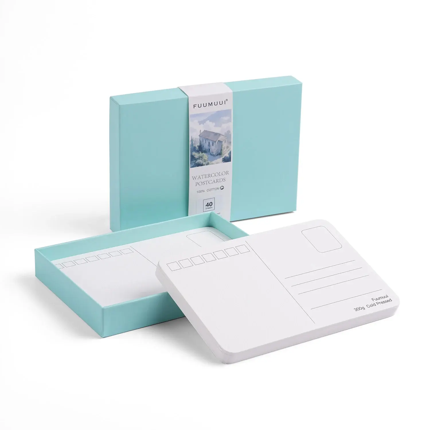 Cold-Pressed Cotton Paper Watercolor Postcards - 300gsm Weight, Easy-Writing Back, Ideal for Art Exhibitions, Personal Creative Projects