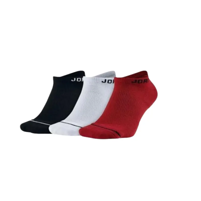 Nike Air Jordan Everyday Max No Show 3 Pack Socks Dri-Fit Black/White/Red Size Large