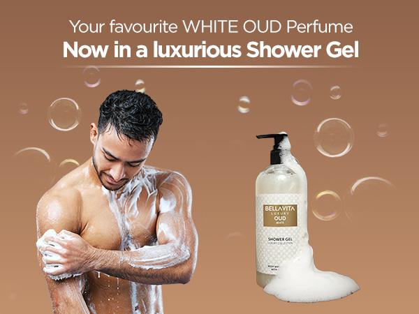 BellaVita Luxury’s White Oud Body Wash | Exotic Oud Shower Gel | Deep Clean & Moisture Lock with Aloe Vera | 500ml