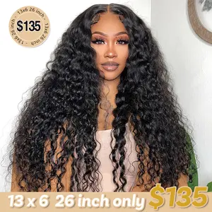 [26 Inch Only $135] STERLY 200% Density Glueless Wigs 13x6 Full Lace Frontal Water Wave Wig Human Hair Wig Pre Plucked Pre Cut Deep Wave Wig Ready to Wear Glueless Curly Wig Human Hair for Women Beginner Friendly Wig Full Lace Frontal Wig