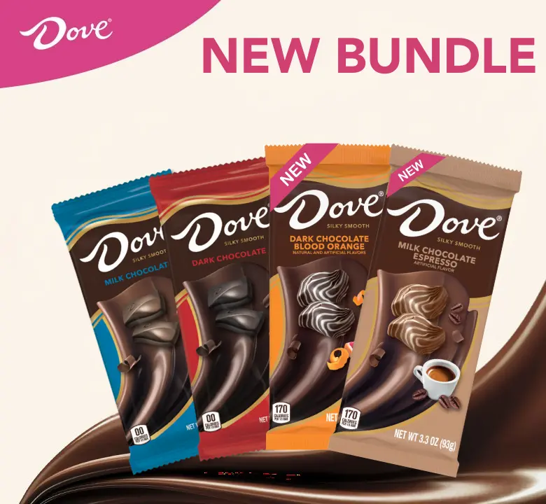 Dove Chocolate Variety Large Bars Gift Bundle 4 Pack - Gifting