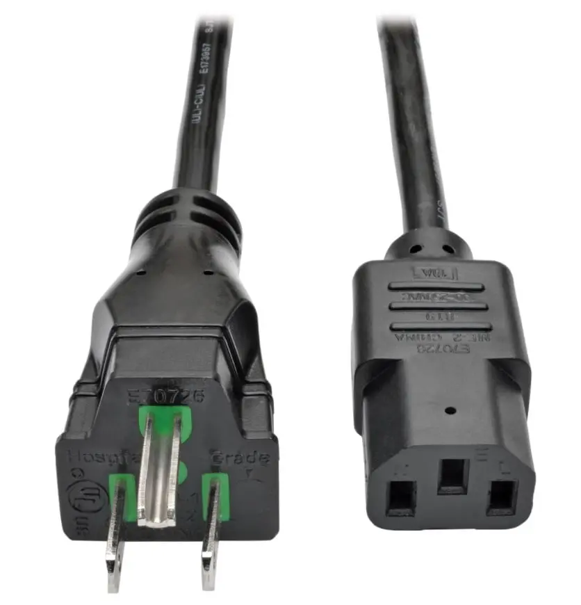 Tripp Lite Hospital-Grade Computer Power Cord (TRL-P006-25-HG15) - 14 AWG, 15A, 25 ft, C13/C14 Ports, Flexible Jacket for Reliable Power Delivery, Safe Powering