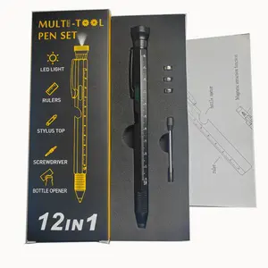 12-in-1 Heavy Duty Metal Multi-Tool Pen - Your Portable Toolbox in a Pocket
