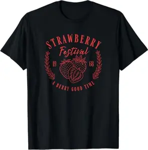 Strawberry Festival Vintage Fruit Illustration Strawberries T-Shirt