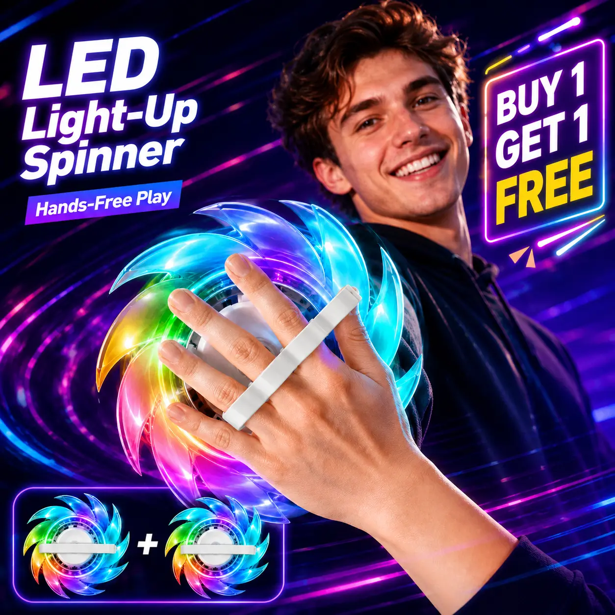 Spinning Light Disc Toy, 7-Color LED Handheld Glow Toy with Creative Hero-Inspired Design, Fun Photography Prop and Pretend Play Accessory for Kids, Teens and Gift Giving