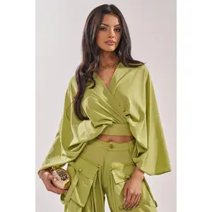 TALK ABOUT ME BLOUSE IN CHARTREUSE