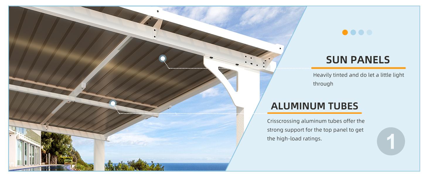 【Multiple packages arrived at different times】AECOJOY Large Wall Mounted Pergola Gazebo with Heavy Duty Canopy & Adjustable Panels for Outdoor Patio, Deck, and Pool Areas 【Multiple packages arrived at different times】AECOJOY Large Wall Mounted Pergola Gazebo with Heavy Duty Canopy & Adjustable Panels for Outdoor Patio, Deck, and Pool Areas