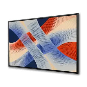 Pictorem C1FC3648M1BD93 36 x 48 in. Abstract Threading - Beige Framed Canvas Wall Art for Home Decor
