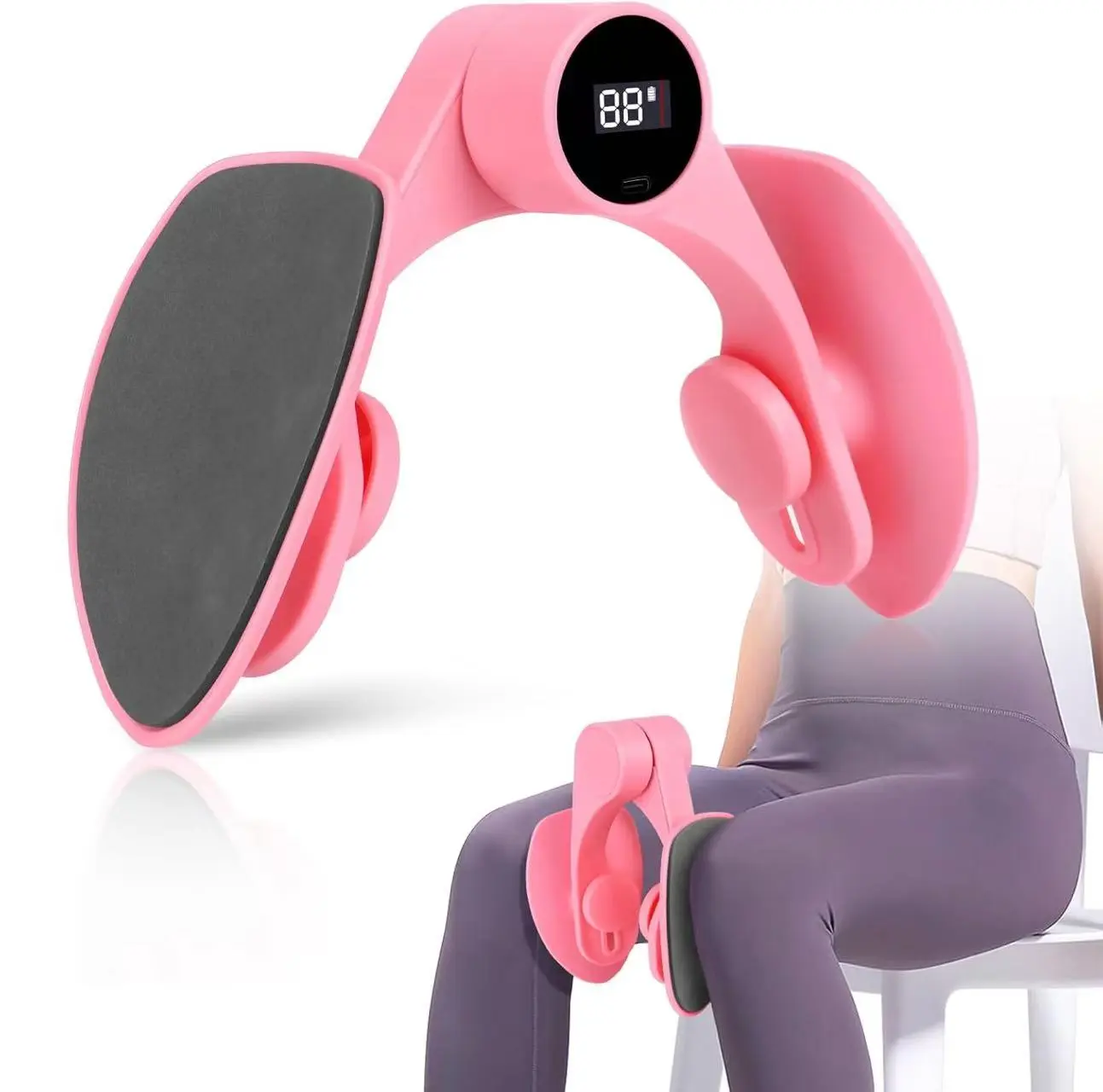 Portable Leg & Thigh Exerciser, Compact Inner Thigh Toner and Glute Trainer for Home Workouts, Pelvic Floor Strengthening Equipment for Men & Women, Exercise Equipment, Home Gym Equipment
