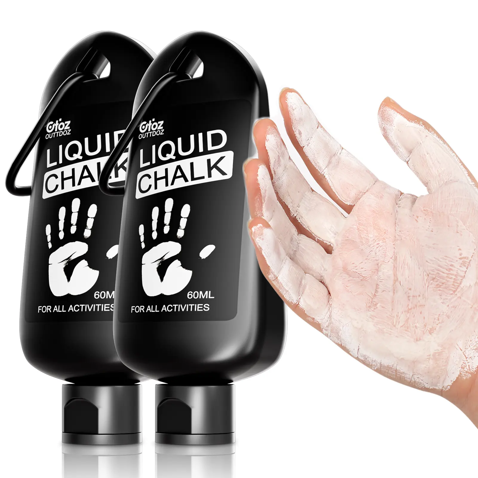 Pro Grade Liquid Chalk Mess-Free Gym Chalk for Weightlifting, Gymnastics, Rock Climbing, Dancing, Dries in Seconds. 60ml 2 Pack