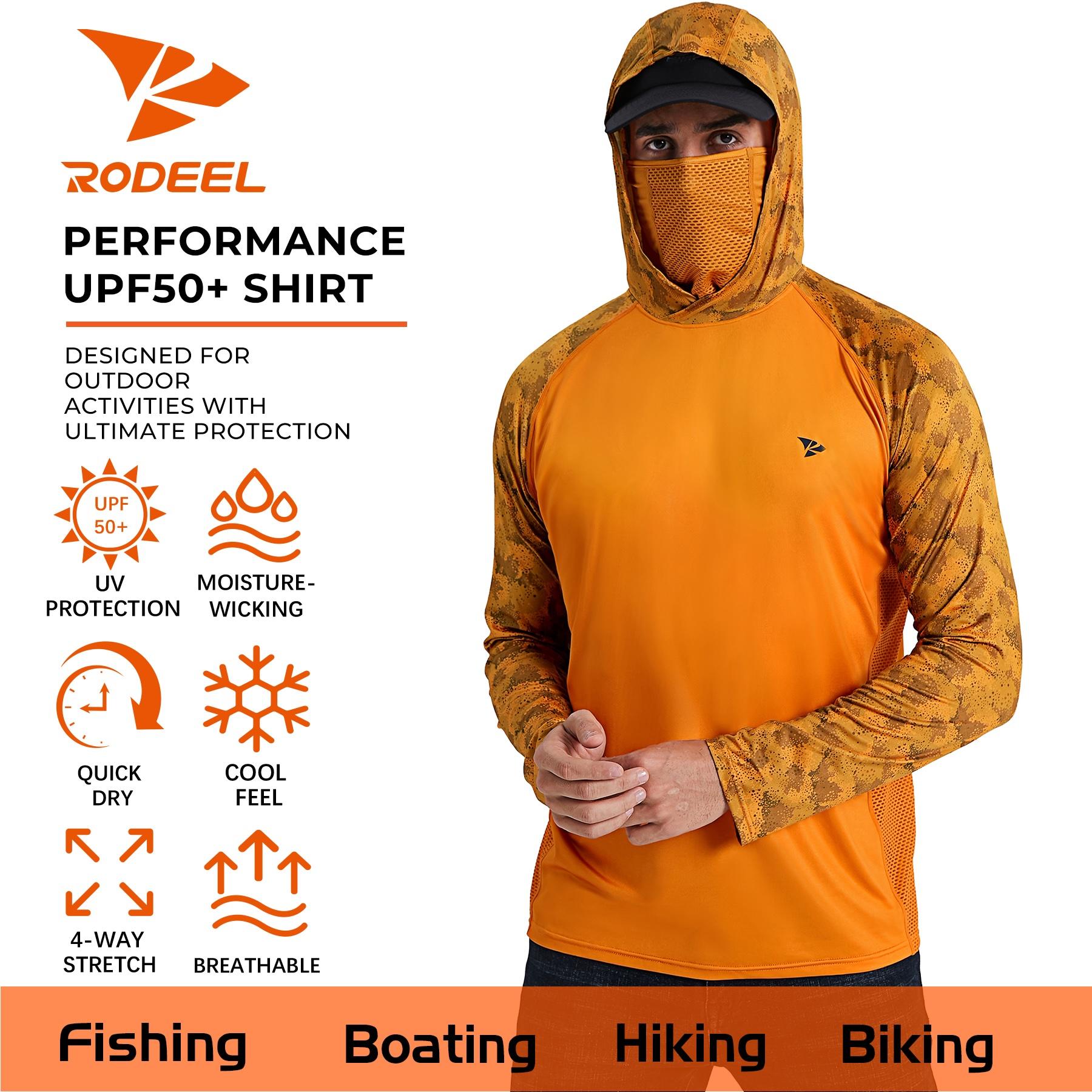 RODEEL 915 Sun Hoodie Shirts w/ Mask Neck Gaiter Men UPF 50+ UV Protection Long Sleeve Lightweight Quick Dry Moisture Wicking Breathable Cooling Athletic Activewear for Outdoor Fishing Boating Hiking Roofing Framing Construction Landscaping summervibes RODEEL 915 Sun Hoodie Shirts w/ Mask Neck Gaiter Men UPF 50+ UV Protection Long Sleeve Lightweight Quick Dry Moisture Wicking Breathable Cooling Athletic Activewear for Outdoor Fishing Boating Hiking Roofing Framing Construction Landscaping summervibes