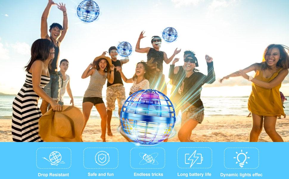 Galaxy Anti-Gravity Boomerang Ball Hover Orb LED  Spinners for All Ages Cool Indoor Outdoor Toys for 6-12 Year Olds & Teens Safe Durable Parent Child  Ball， gift choices, party toys, cool gifts, family fun, Valentine's Day gifts fly magic Flying kids