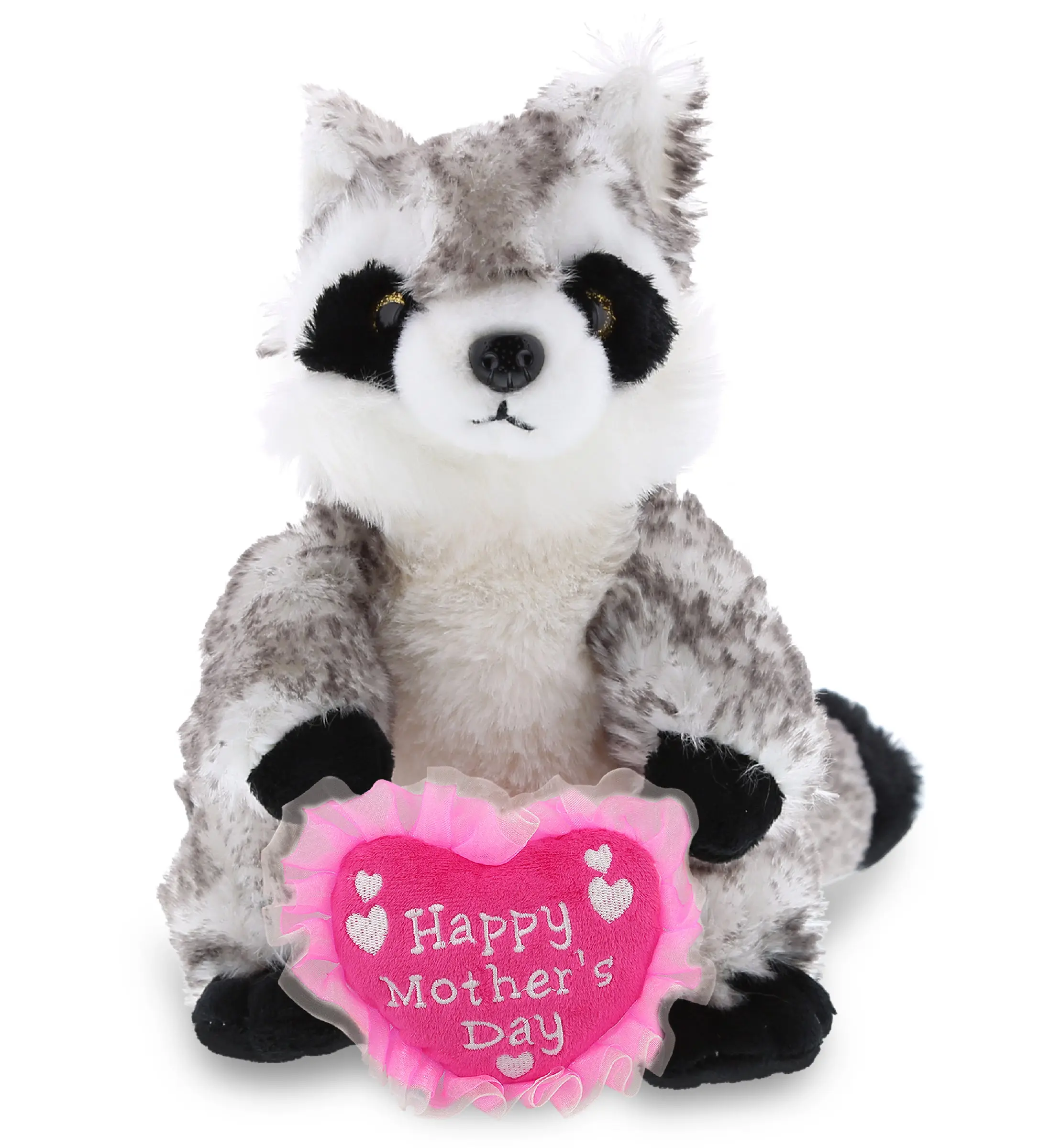 DOLLIBU Super Soft Plush Raccoon Stuffed Toy - Embroidery Design, Realistic Details, Sentimental Message, 9x4x4 In, Unisex Polyester Toy, Ideal Mother's Day Gift for Wife (1 Piece, Animals & Nature Themed), 9 X 4 X 4 Inches