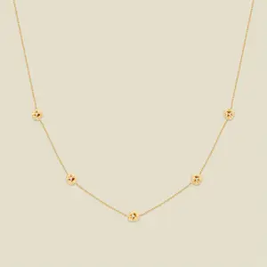 February CZ Birth Flower Station Necklace