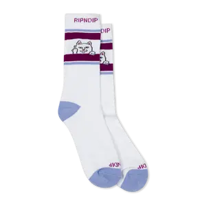 Peeking Nermal Socks (Plum / Blue)