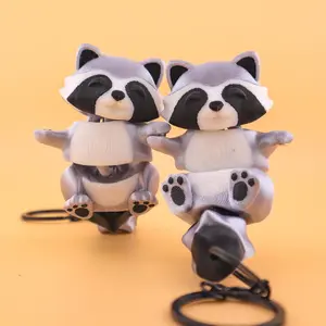 Magnetic Raccoon Keychain Pair – Holding Hands, Best Friend Gift