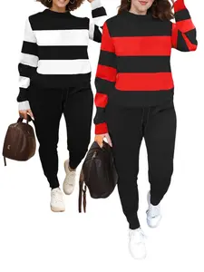 Plus Size Women's Casual Hooded Sweatshirt Set, Long Sleeve Letter Print Top + Pants, Fall & Winter Fitted Sportswear, Sweatsuit With Pockets