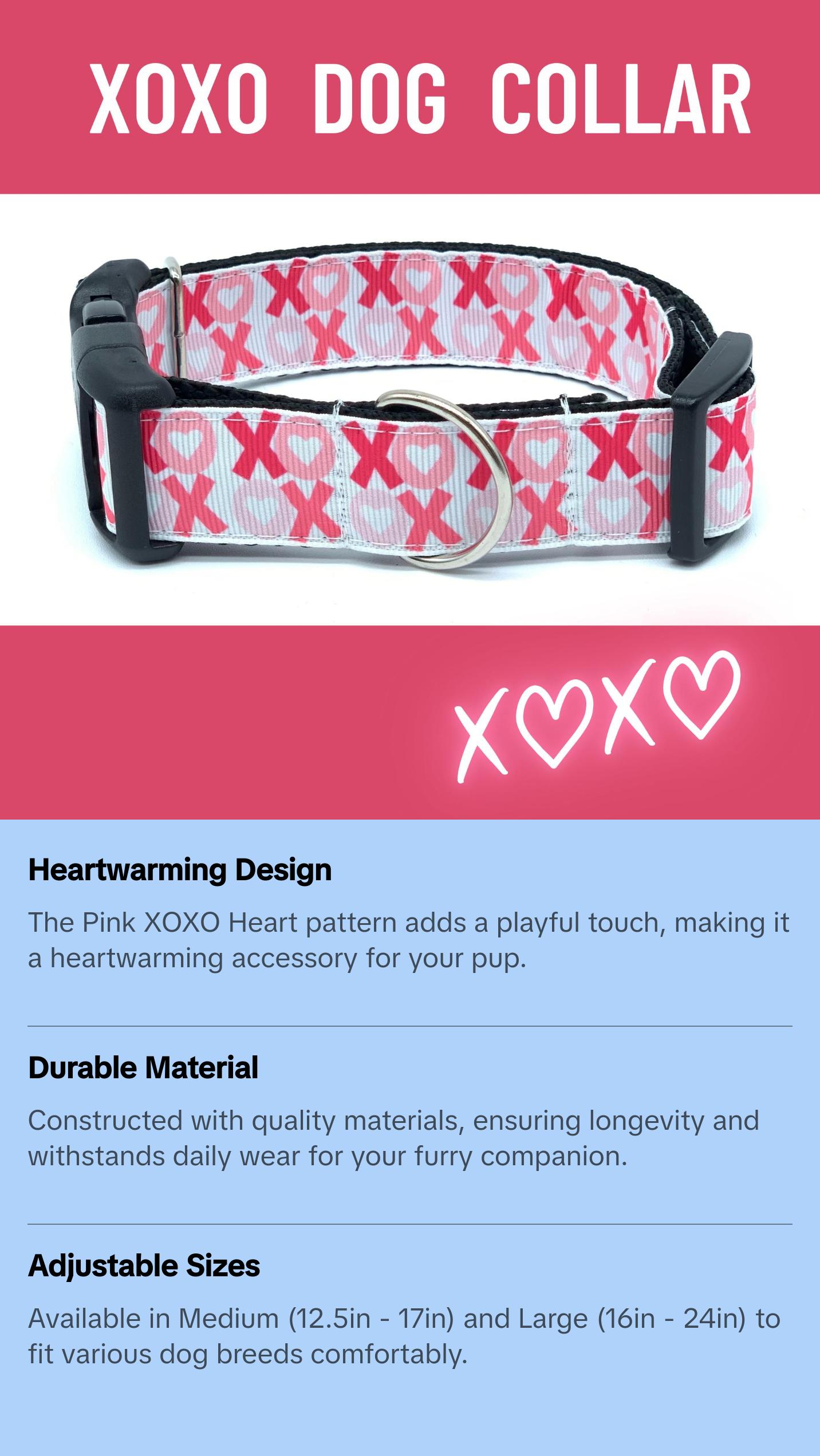 Pink XOXO Heart Dog Collar