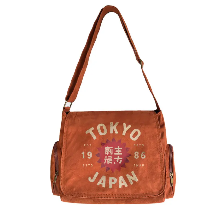 Women's Flap Tote Bag - Brand-New Upgraded Fabric, "Tokyo Japan 1986" Print, High-Capacity, Foldable, Adjustable Strap, Basic Casual Commuter Bag for Everyday Outings, Travel, Lightweight, Machine Washable, Messenger Bag