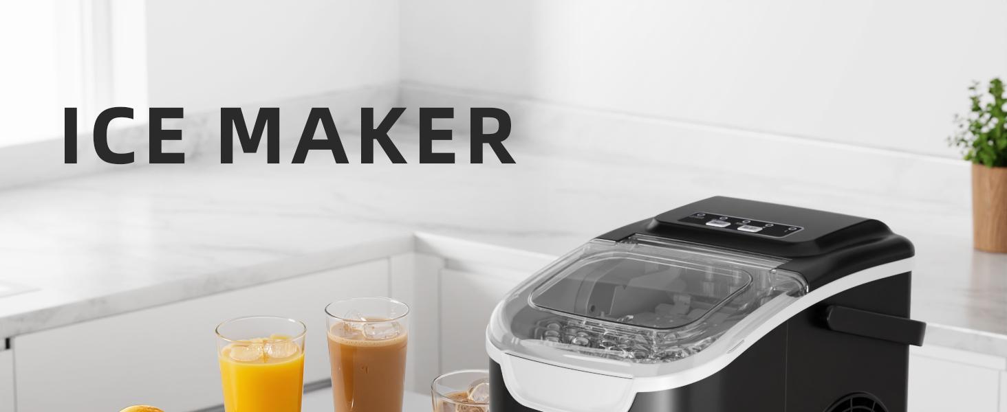 Antarctic Star Countertop Ice Maker Portable Ice Machine with Handle, 26Lbs/24H, Self-Cleaning Ice Makers, 9 Ice Cubes/6 Mins for Home Kitchen Bar Party, Black. Antarctic Star Countertop Ice Maker Portable Ice Machine with Handle, 26Lbs/24H, Self-Cleaning Ice Makers, 9 Ice Cubes/6 Mins for Home Kitchen Bar Party, Black.