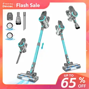 [FebFaves]Devoac Cordless Vacuum Cleaner,8-in-1 Rechargeable Stick Vacuum,Up to 40mins Runtime,Powerful Suction,Lightweight,Versatile for Hardwood Floors\Car\Carpets\Pet Hair