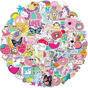Water Bottle Stickers for Kids, 100 PCS Waterproof Cute Fun Vinyl Stickers Pack for Girls Boys