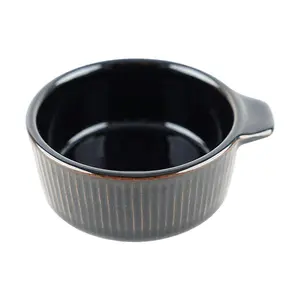 ODENSE ATELIER Deep Blue Ceramic Bowl 8x8x3.5cm - Korean High-Temperature Stoneware Dish for Snacks, Dips, and Small Portions