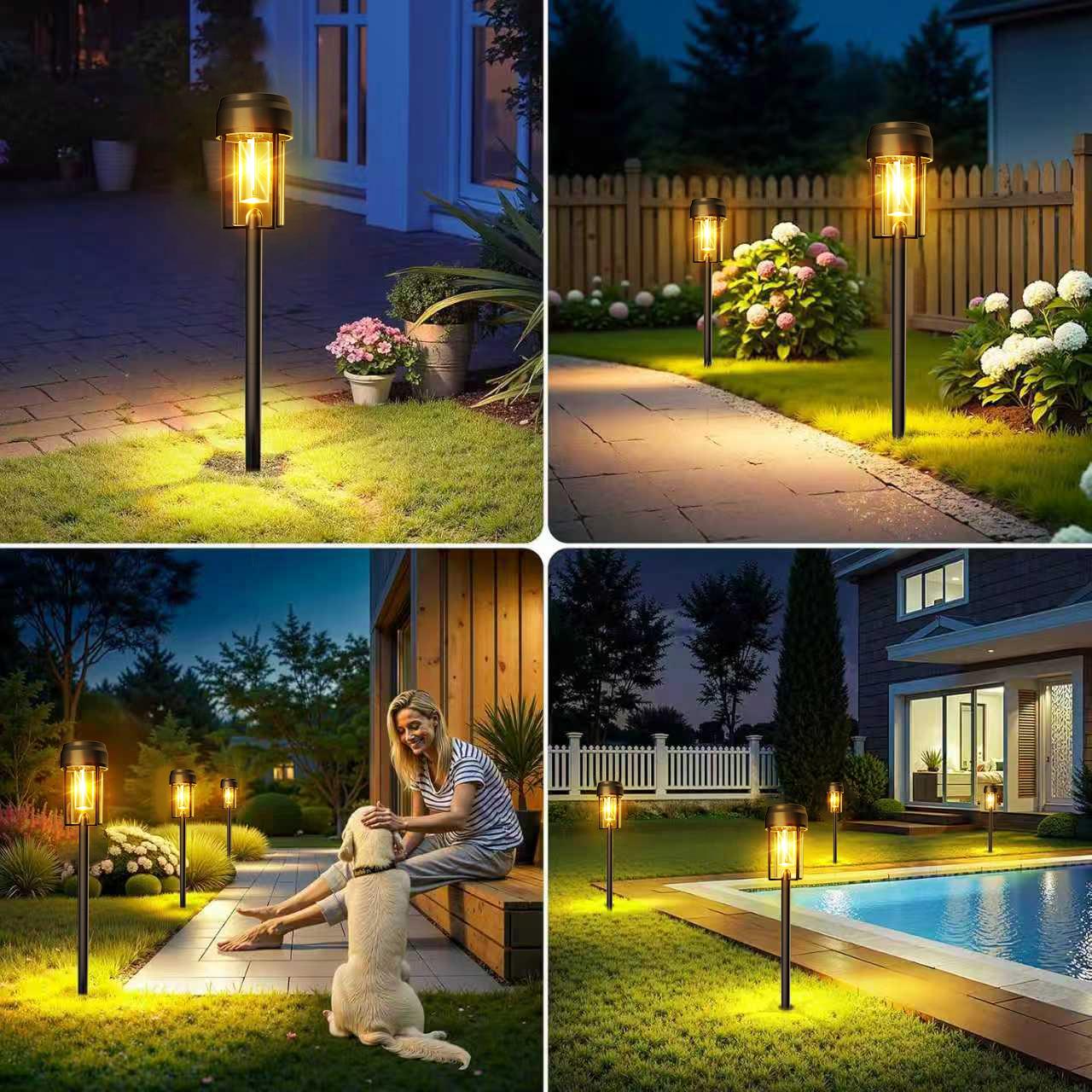 Nupostai Upgrade Solar Pathway Lights,Brighter Outdoor Garden Lights Solar Powered Auto On/Off & Waterproof 3000K for Yard Driveway Walkway Garden Patio Backyard Fence Lawn Landscape Sidewalk Halloween Christmas Path Lighting