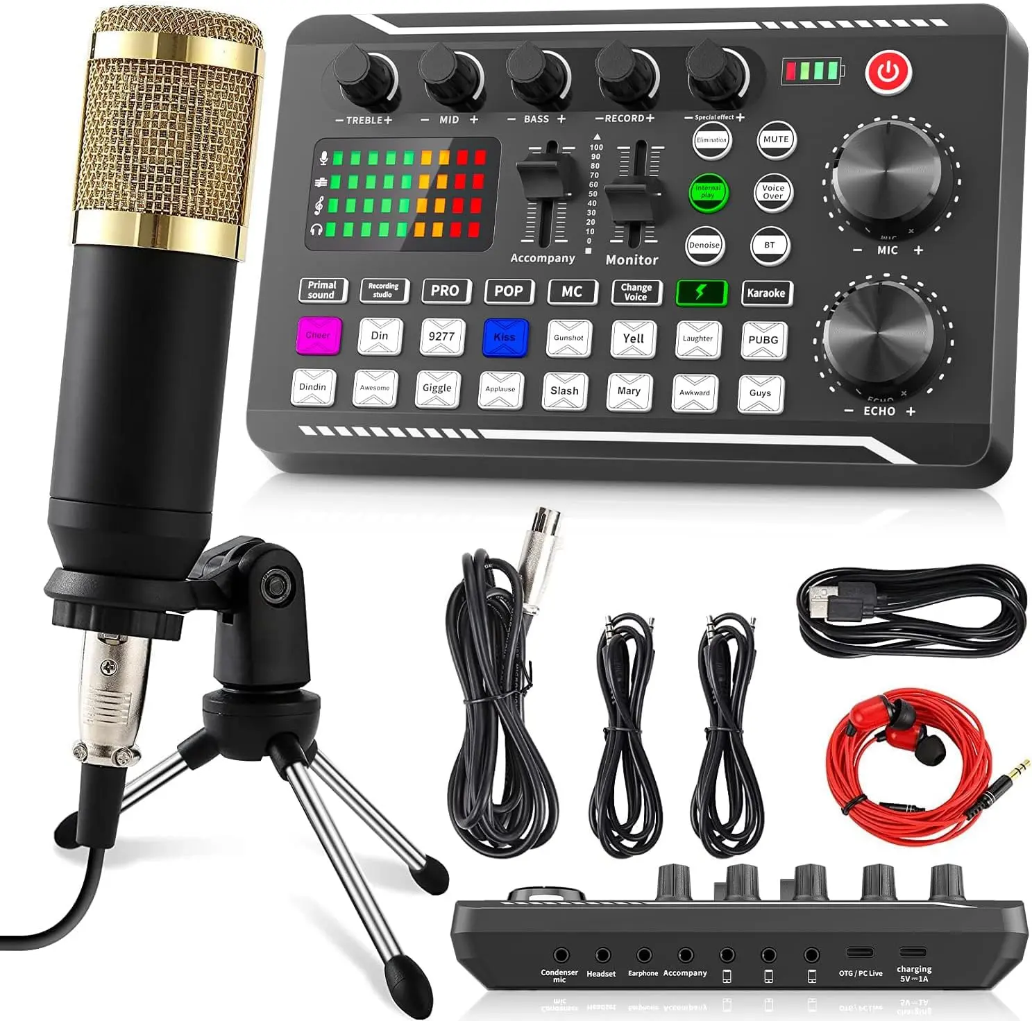 SINWE Condenser Mic Set Podcast Equipment Kit, Professional Live/Gaming Audio Mixer with Tripod Stand for Studio Vocal Recording, Streaming, Content Creator Kit #summervibes