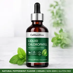 Chlorophyll Liquid Drops – 2 oz – Plant-Based Vegan Formula with Natural Peppermint Flavor – Non-GMO & Gluten-Free Dietary Supplement