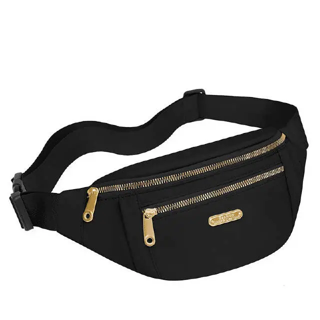 Lightweight travel waist bag with multiple zippered pockets for women, designed for daily commuting, shopping, and crossbody bags