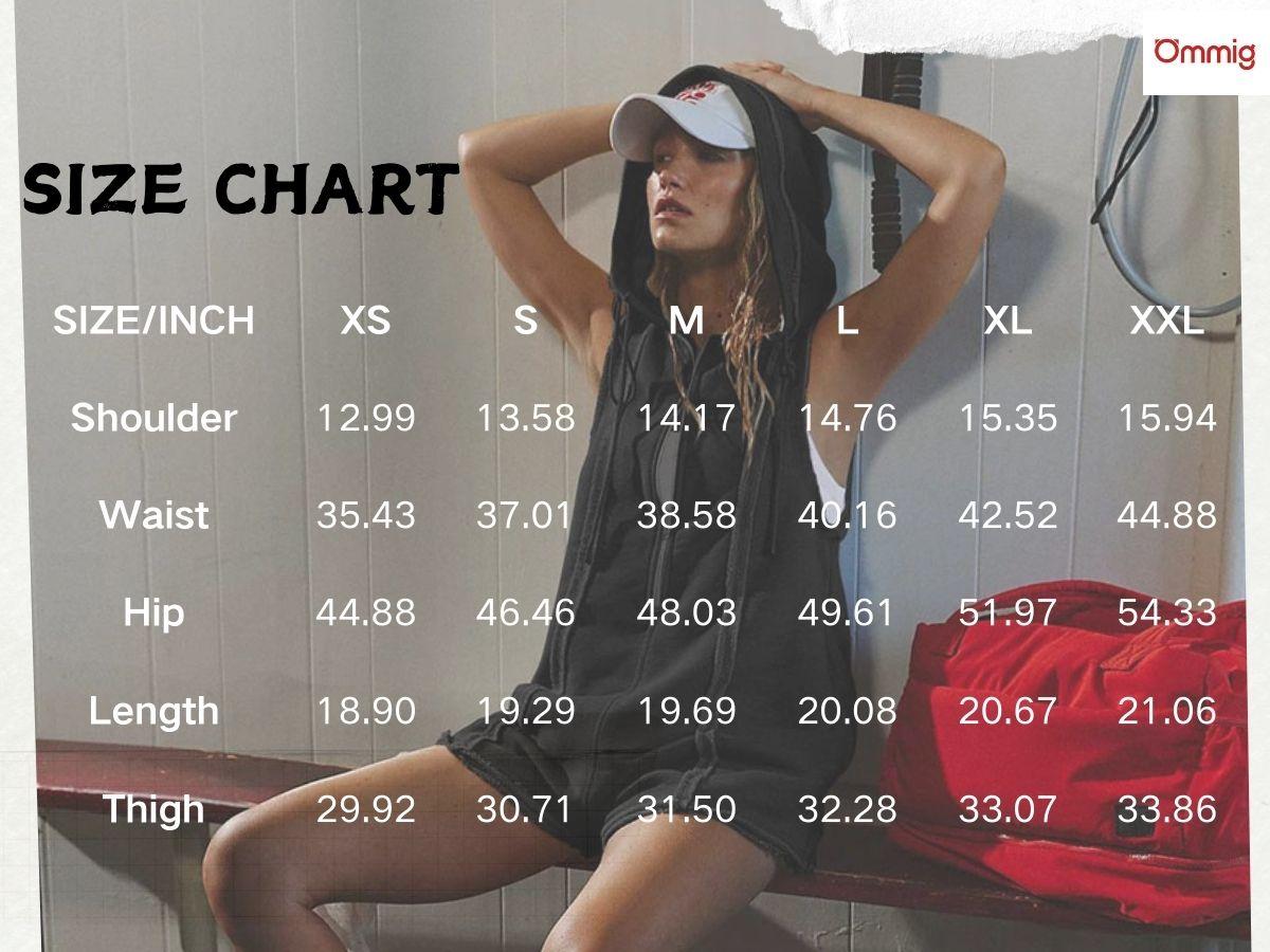 Ommig Short Half Zipper Sports jumpsuit for Fitness Outdoor Leisure Sleeveless Loose Hoodie for Women