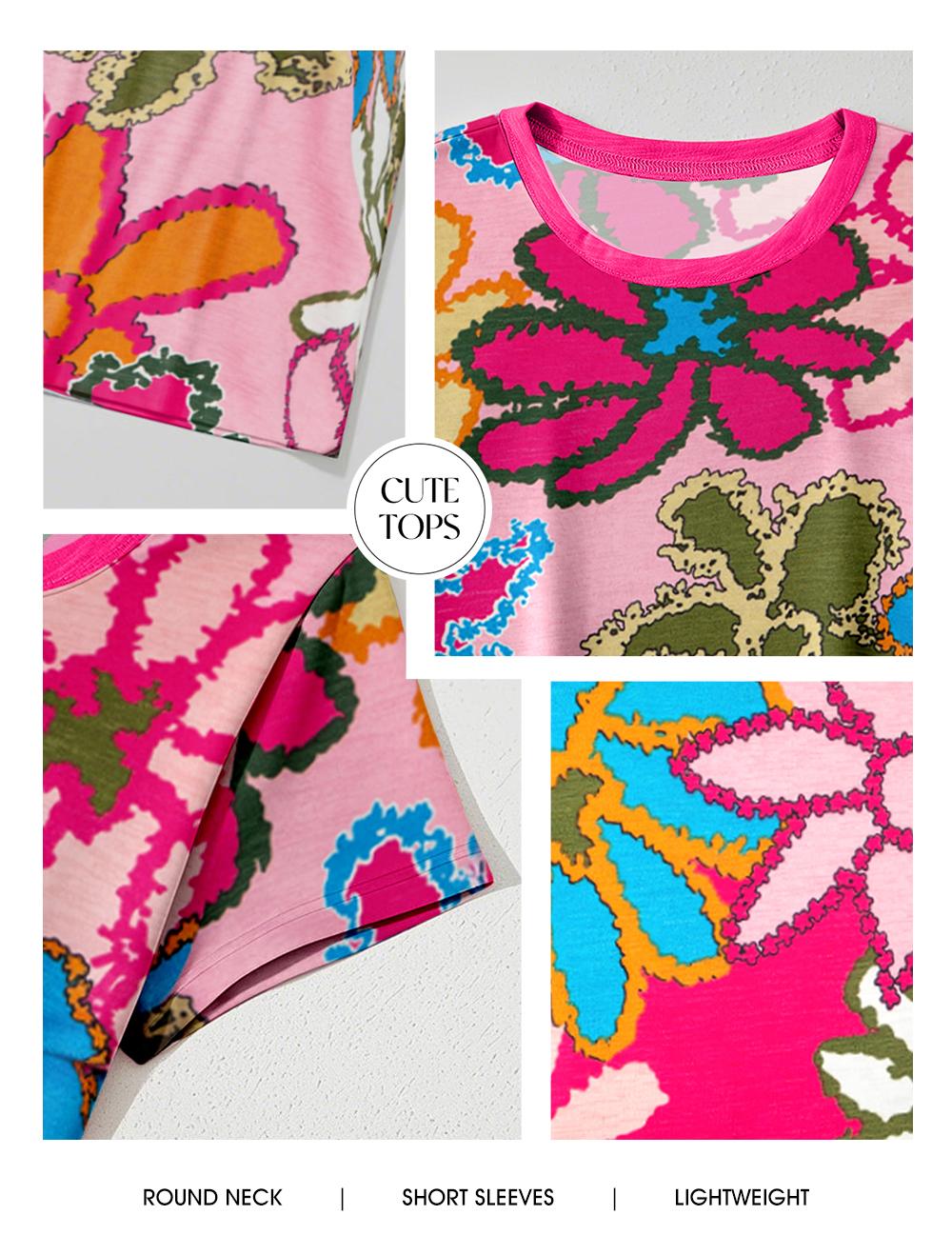 EVALESS Women's Casual Boho Print T Shirts Tops Crew Neck Short Sleeve Polka Dot Slim Fitted Soft Multicolour Tee 2026 Trendy Womenswear Springtok Summer Outfits EVALESS Women's Casual Boho Print T Shirts Tops Crew Neck Short Sleeve Polka Dot Slim Fitted Soft Multicolour Tee 2026 Trendy Womenswear Springtok Summer Outfits