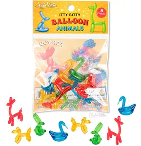 Itty Bitty Balloon Animals (Bag of 8) Miniature Plastic Figurines  Archie McPhee