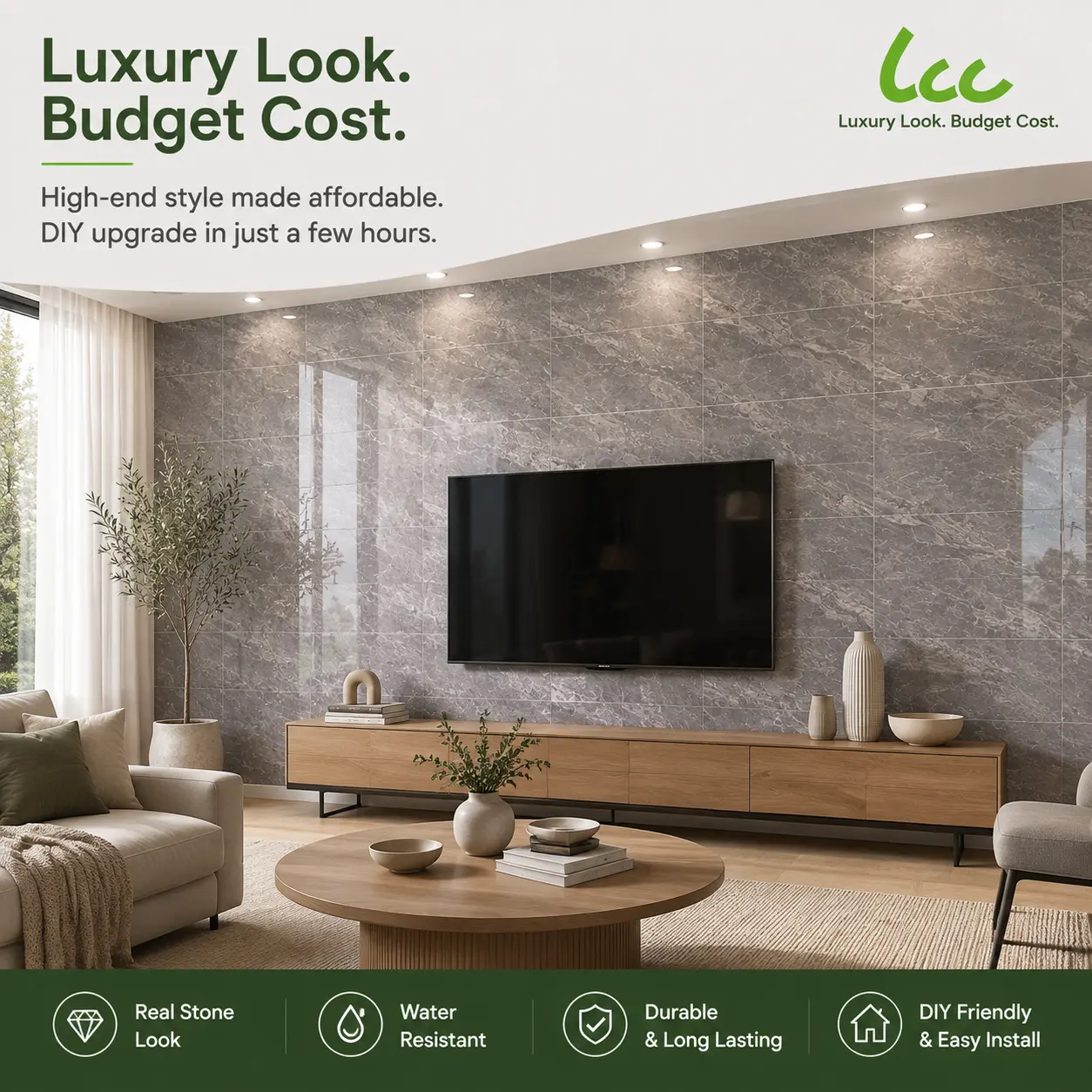 LCC IXPE Decorative DIY Wall Panels - Lightweight Marble Look Peel and Stick Backsplash Tiles (Not Real Marble), Accent Wall for Living Room Decor, 10/20/30/40pc Kitchen Bathroom Use, Decorative Wall Panels, Accent Wall Peel And Stick