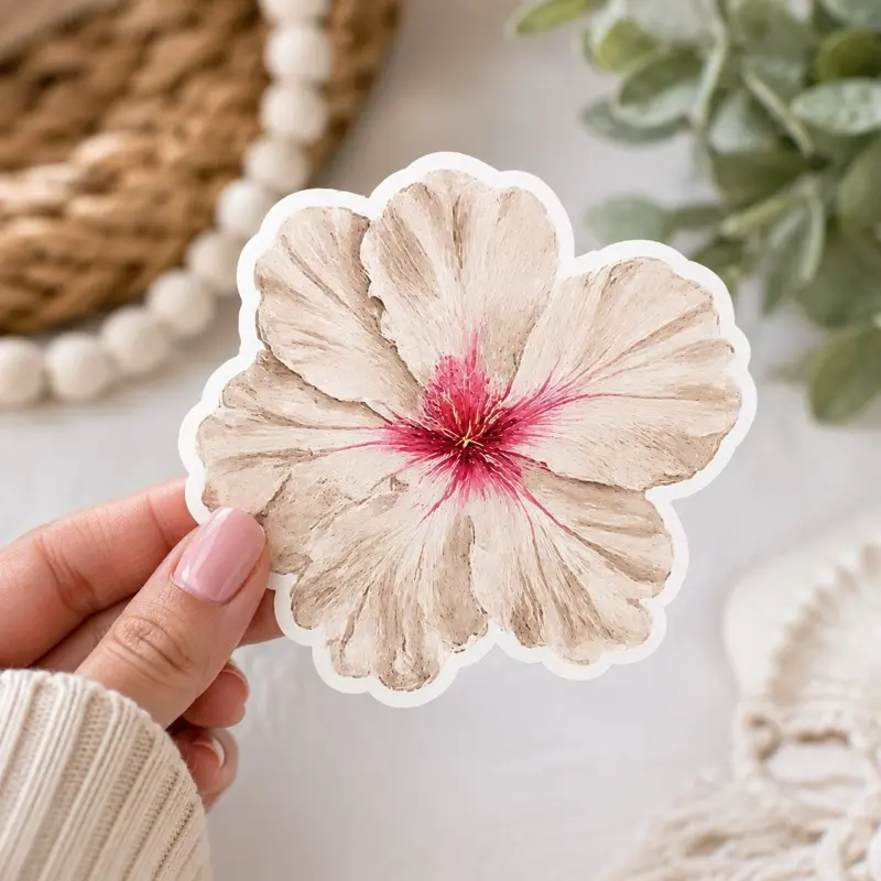 Hibiscus Flower Waterproof Vinyl Sticker