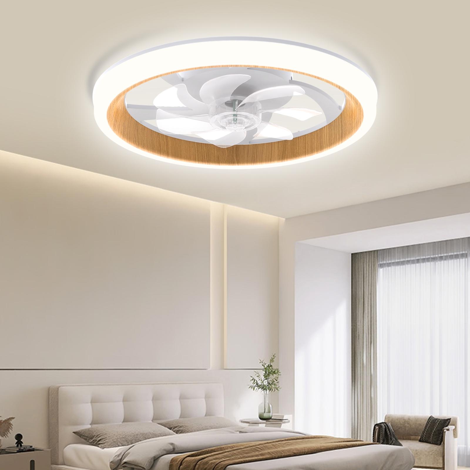 DEMILARE Low Profile Ceiling Fan with Light and Remote, Dimmable LED ...