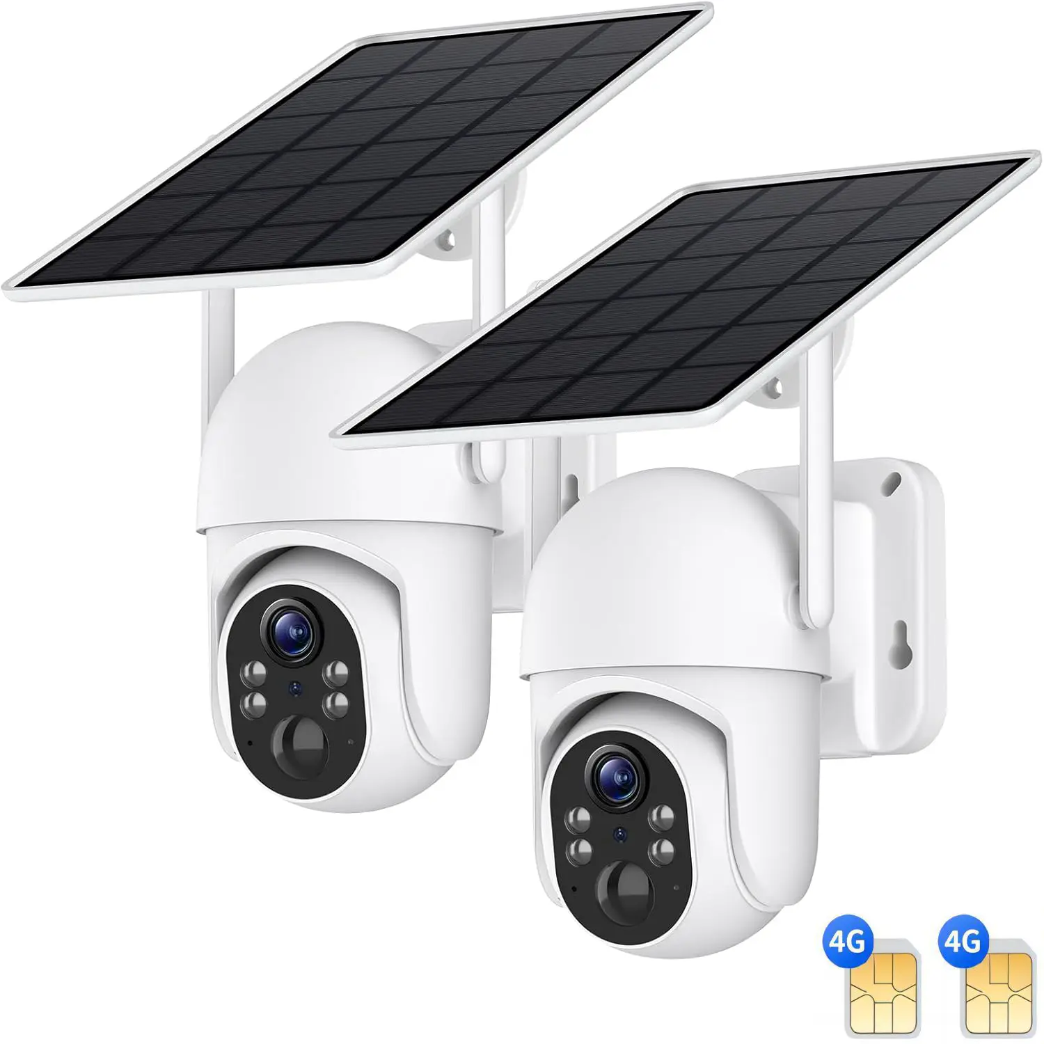 4G LTE Cellular Solar Security Camera Wireless Outdoor, No WiFi Rechargeable Solar Powered Camera with Built-in SIM Card, 360° Live View, 2K Color Night Vision, PIR Motion Sensor, 2-Way Talk, Audio, Lens, 4x Zoom, Cloud Storage, Digital tiktokshopspringgl