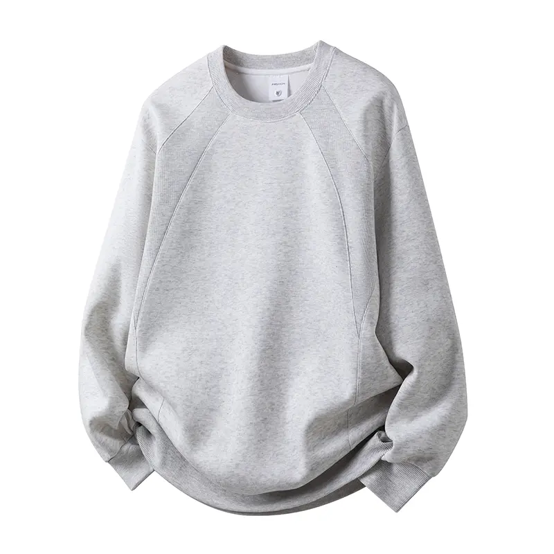 Unisex Plain Fleece Sweatshirt, Heavyweight Drop Shoulder Pullover with Longsleeves, Casual Menswear Round Neck Top, Tops, Valentines Day, Basics